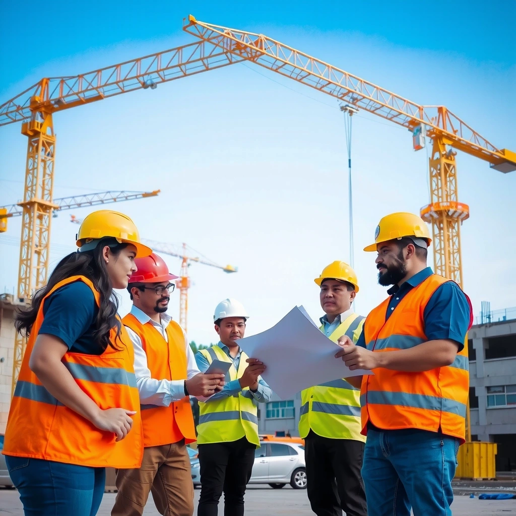 Construction site with IronWorks team working on modern building project in Cebu Philippines